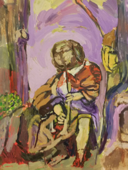 Martin Enderlein "Der Spielmann" Acryl- und Ölfarbe auf Leinwand, 2017